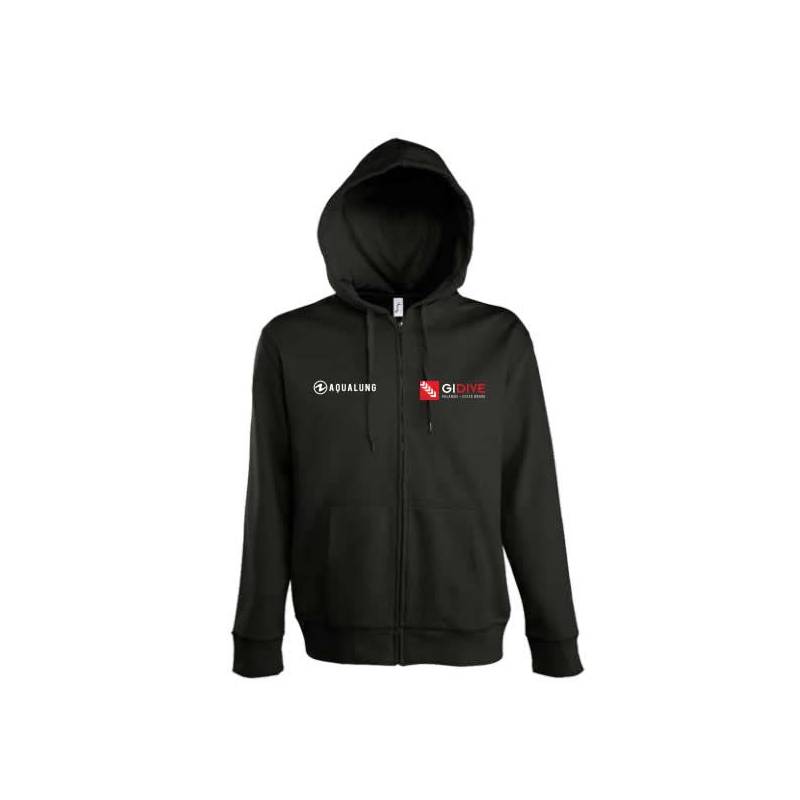 Gidive Sudadera con Cremallera Negra Gidive Sudadera con Cremallera Negra