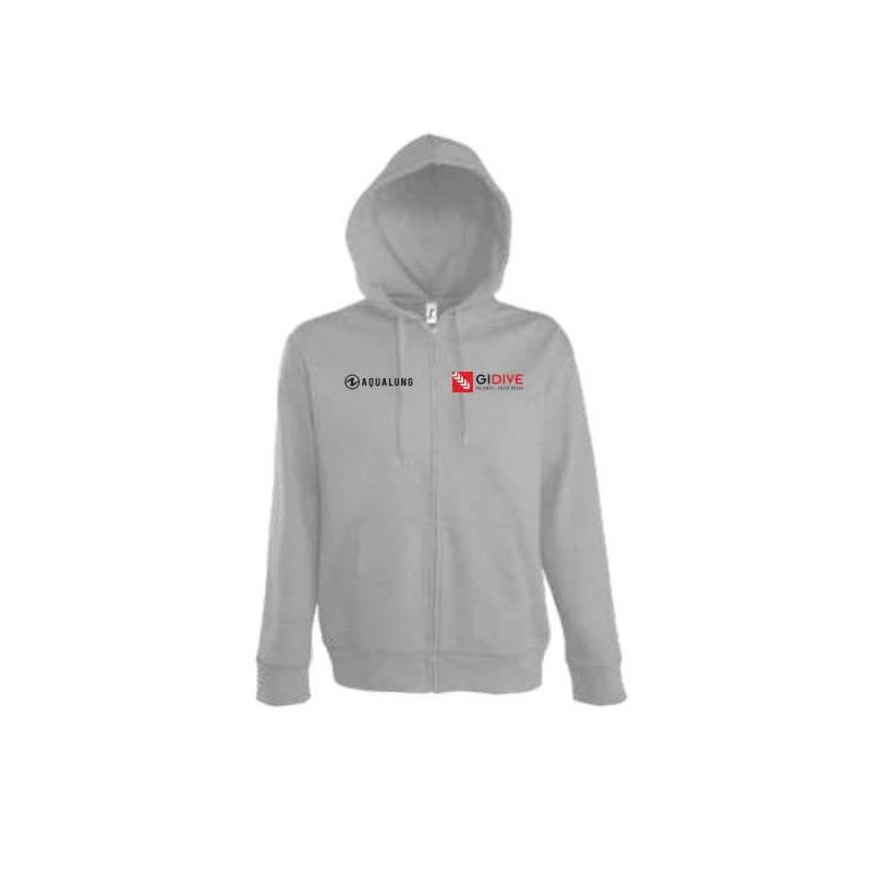 Gidive Sudadera con Cremallera Gris Gidive Sudadera con Cremallera Gris