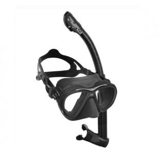 Cressi Kit Quantum Mask Black + Itaca Snorkel