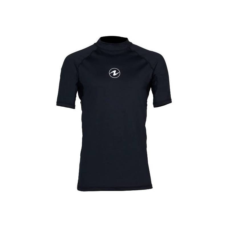 Aqualung Rash Guard Slim Fit Short Sleeve Man Black Scuba Diving Buy