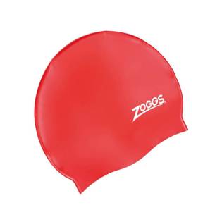 Zoggs Plain Silicone Cap Red