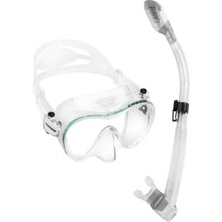 Cressi Set F1 Mask + Dry Snorkel Clear