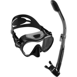 Cressi Set F1 Mask + Dry Snorkel Black