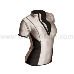 Sharkskin Chillproof Short Sleeve with Chest Zip Woman Silver