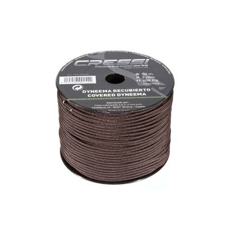 Cressi Hilo Dyneema con funda 2mm Marrón (50m)