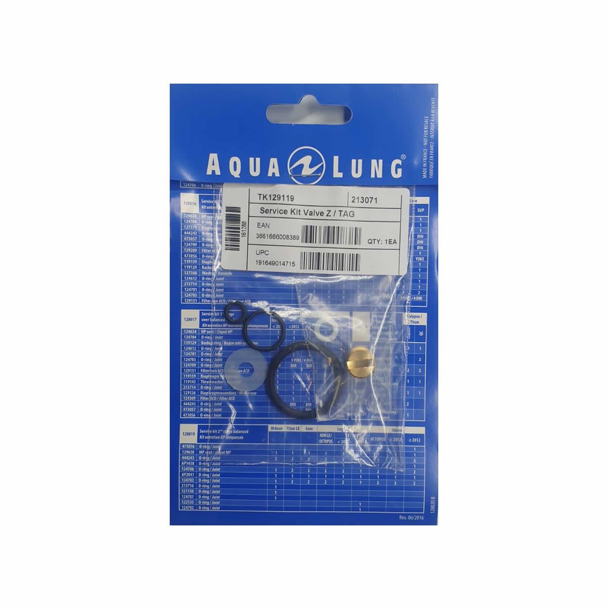 Aqualung V / TAG / Z Tank Valve Nitrox Service Kit