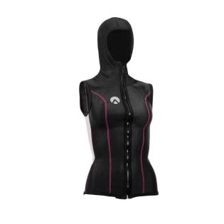 Sharkskin Chaleco con Capucha y Cremallera Mujer