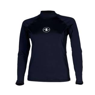 Aqualung Rash Guard Camiseta Manga Larga Negra Mujer