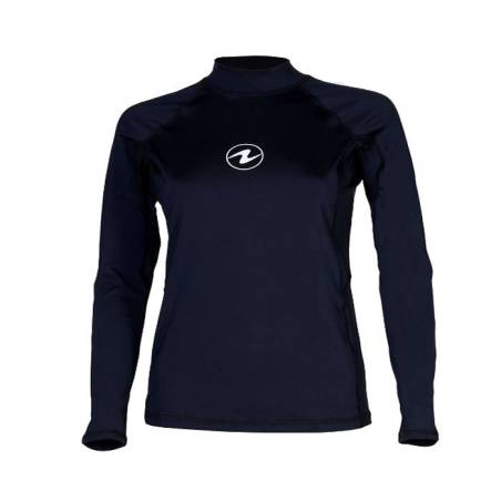 Aqualung Rash Guard Camiseta Manga Larga Negra Mujer