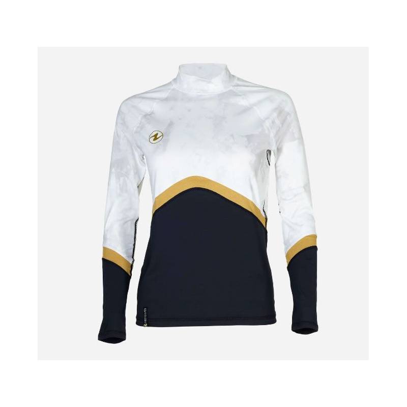 Aqualung Rash Guard Long Sleeve Black / White Woman