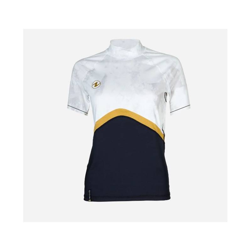Aqualung Rash Guard Short Sleeve Black / White Woman