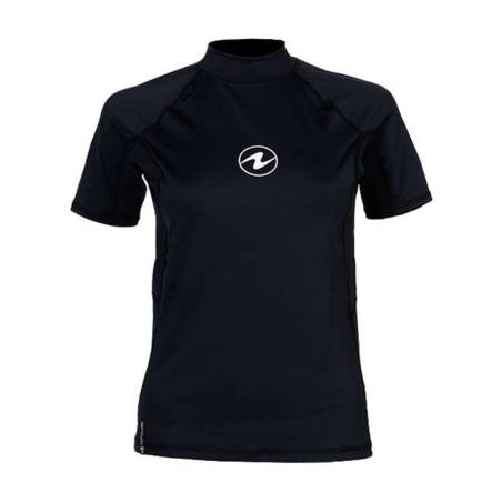 Aqualung Rash Guard Short Sleeve Black Woman