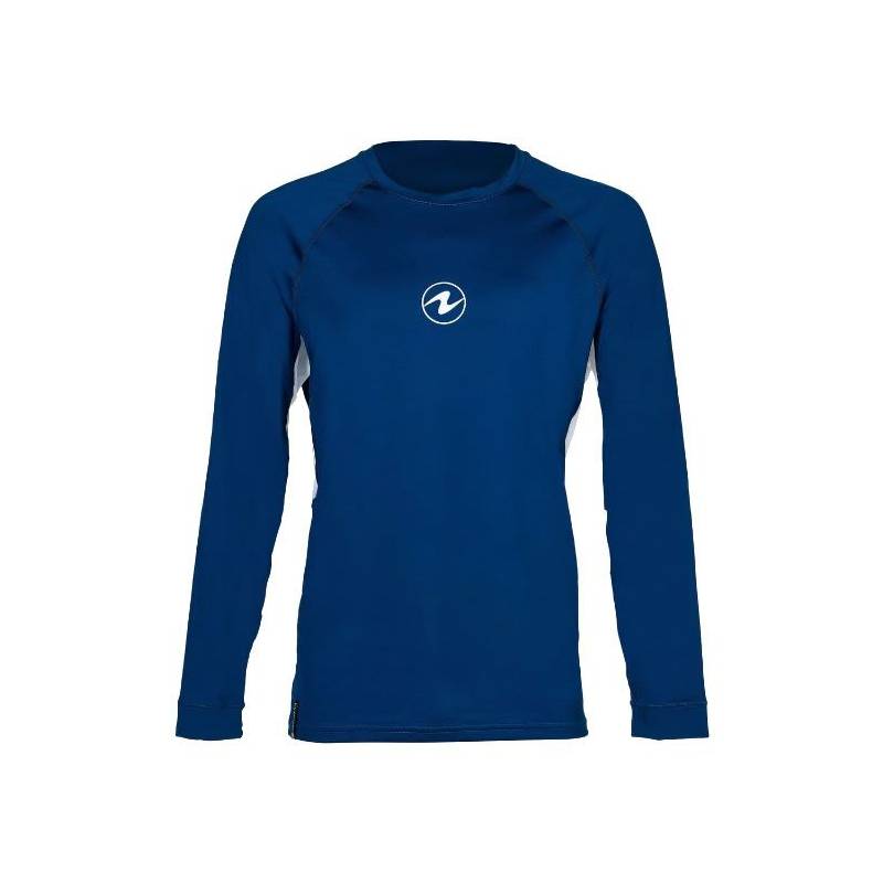 Aqualung Rash Guard Camiseta Manga Larga Hombre Azul / Blanco