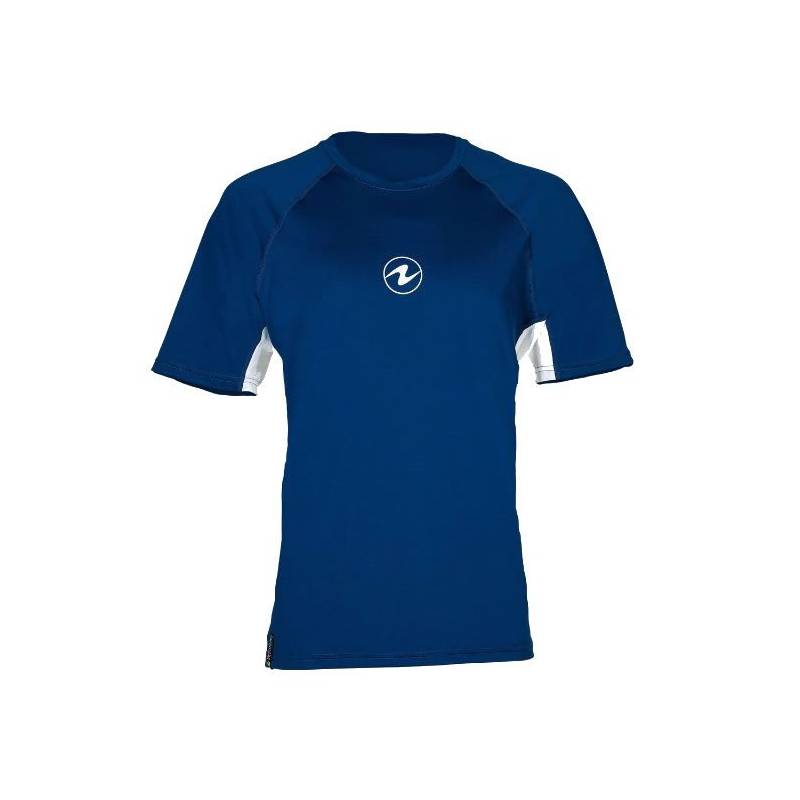 Aqualung Rash Guard Camiseta Manga Corta Hombre Azul / Blanco
