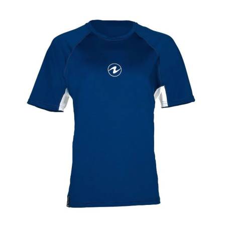 Aqualung Rash Guard Short Sleeve Man Blue / White