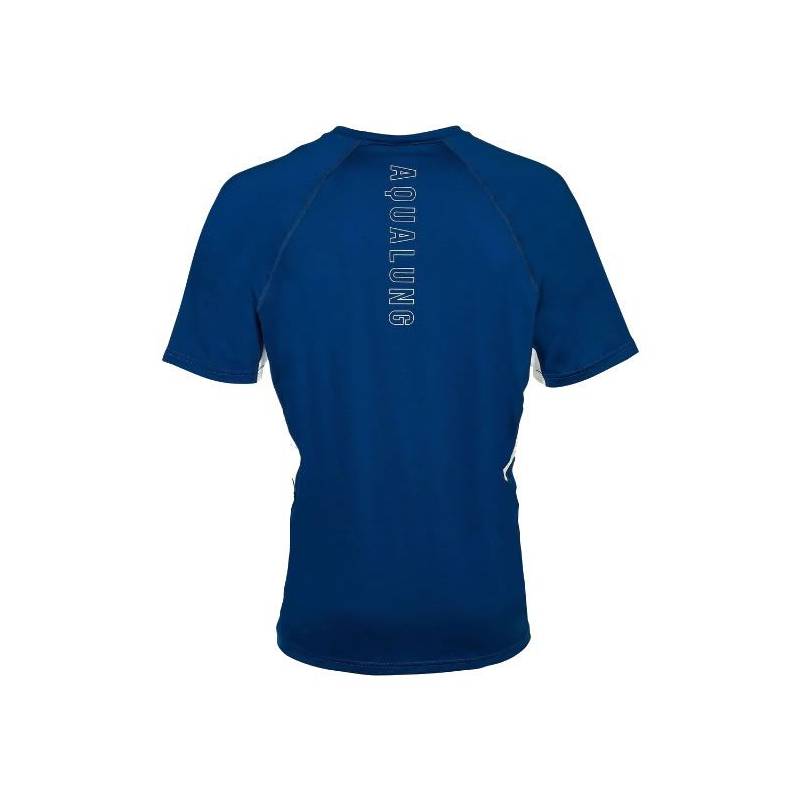 Aqualung Rash Guard Loose Fit Short Sleeve Man Blue / White Scuba ...