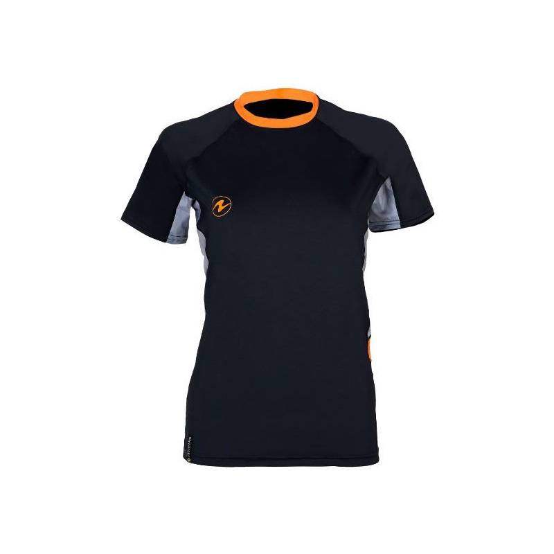 Aqualung Rash Guard Camiseta Loose Fit Manga Corta Mujer Negro / Gris