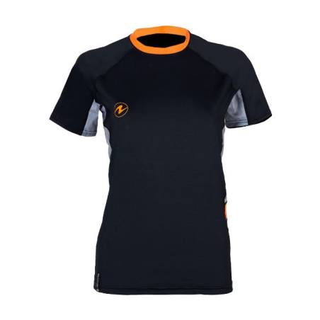 Aqualung Rash Guard Camiseta Loose Fit Manga Corta Mujer Negro / Gris