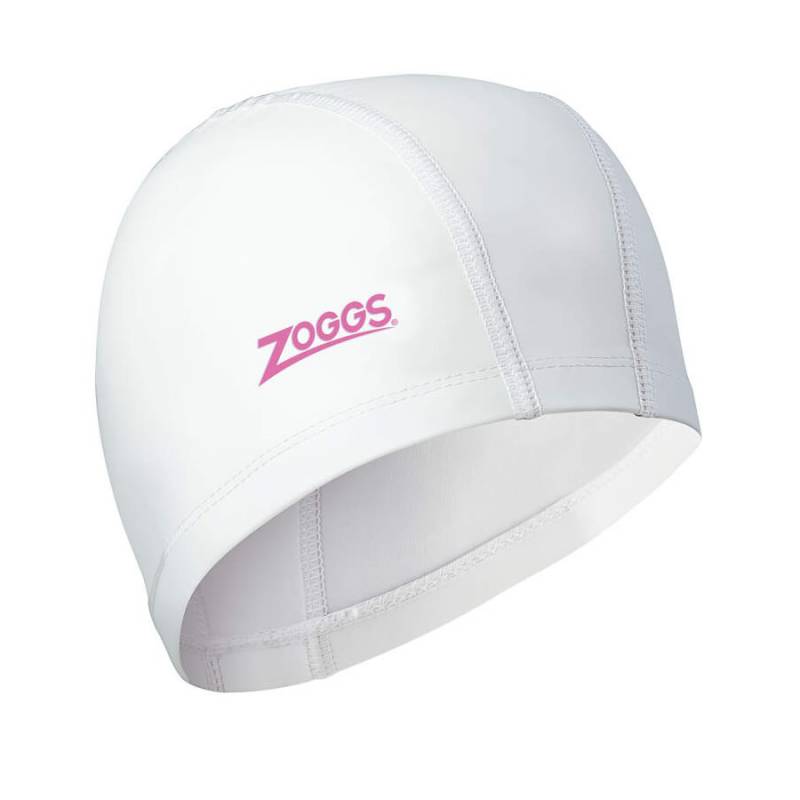 Zoggs Nylon-Spandex PU Coated Cap White / Pink