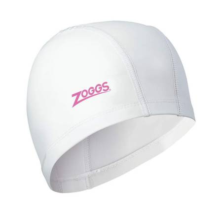 Zoggs Nylon-Spandex PU Coated Cap White / Pink