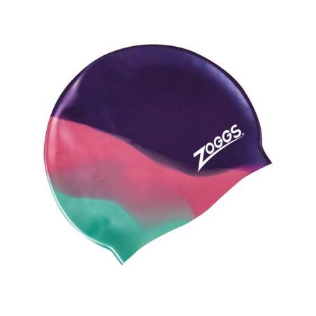 Zoggs Junior Silicone Cap Multi Colour Purple / Aqua