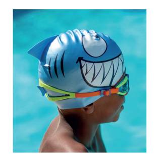 Zoggs Junior Character Silicone Cap Shark