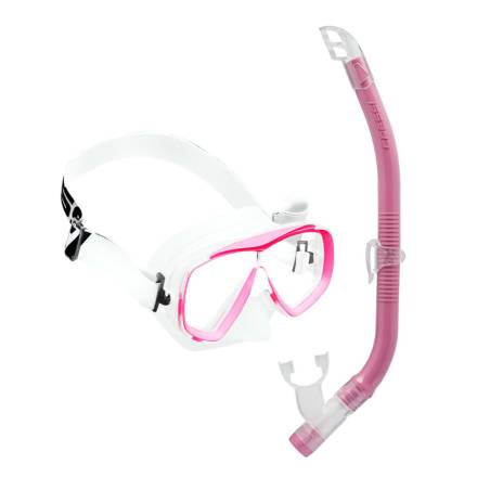 Cressi Kit Máscara Estrella Tx Vip + Tubo Top Junior Transparente / Rosa