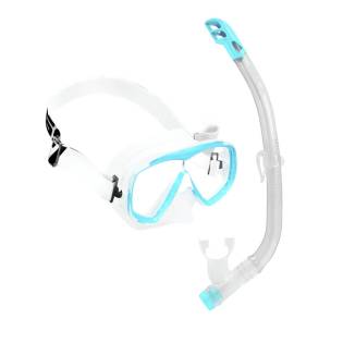 Cressi Set Estrella Tx Vip Mask + Top Snorkel Junior Clear / Aqua