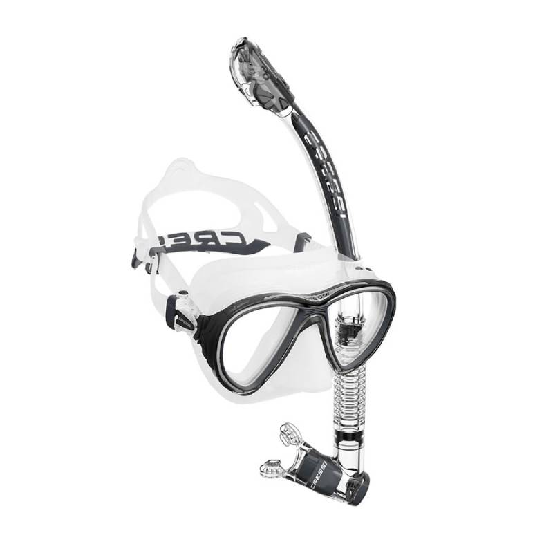 Cressi Kit Máscara Quantum + Tubo Itaca Transparente / Negro