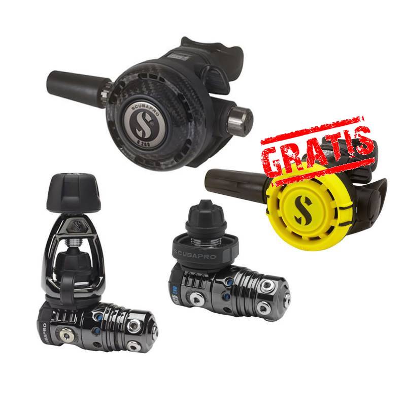 Scubapro Pack MK25 EVO BT / G260 Carbon Black Tech + FREE R105 Octopus