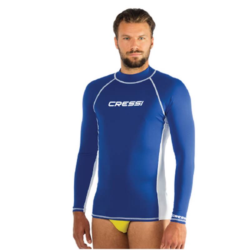 Cressi Rash Guard Long Sleeve Top Blue Man Scuba Diving Buy and Sales