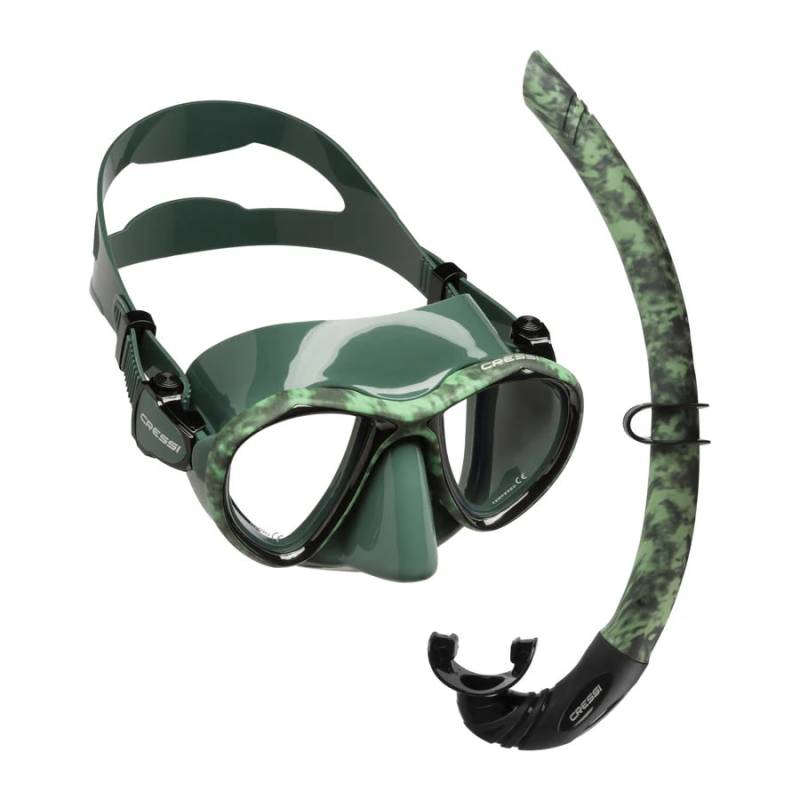Cressi Kit Máscara Metis + Tubo Corsica Verde Camo