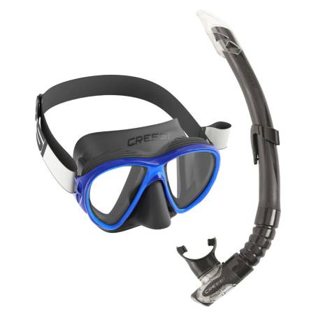 Cressi Kit Máscara Fiji TX + Tubo Gamma Negro / Azul