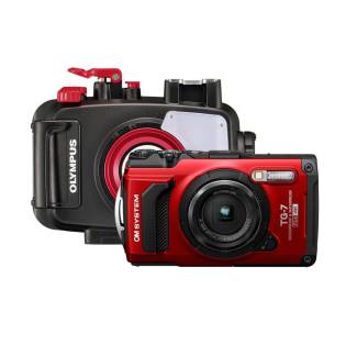 Olympus Pack Cámara TG-7 y Carcasa PT-059 Rojo