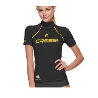 Cressi Rash Guard 2024 Short Sleeve Top Woman Black