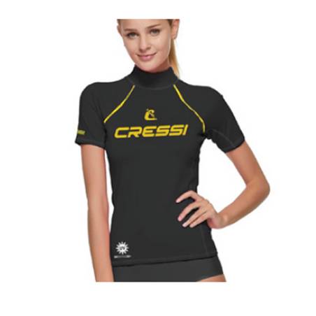 Cressi Rash Guard 2024 Short Sleeve Top Woman Black