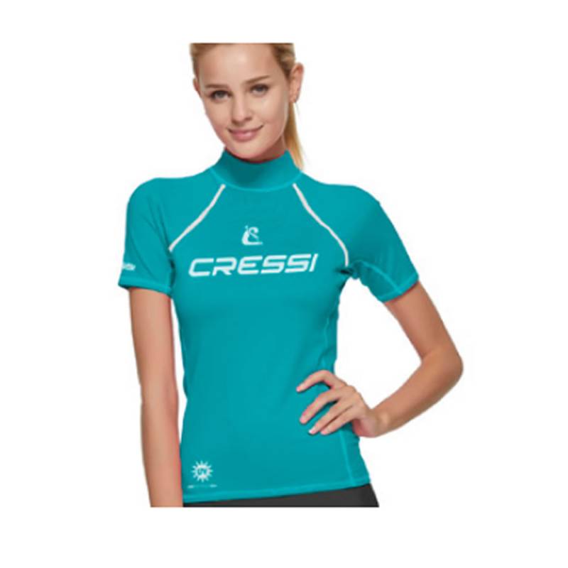 Cressi Camiseta Rash Guard 2024 Manga Corta Mujer Turquesa