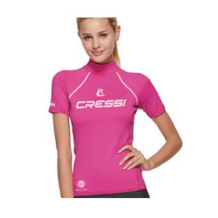 Cressi Rash Guard 2024 Short Sleeve Top Woman Fuchsia