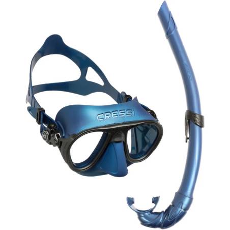 Cressi Kit Calibro Mask + Corsica Snorkel Blue Metal