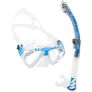 Cressi Set Penta Mask + Alpha Ultra Dry Snorkel Clear / Blue