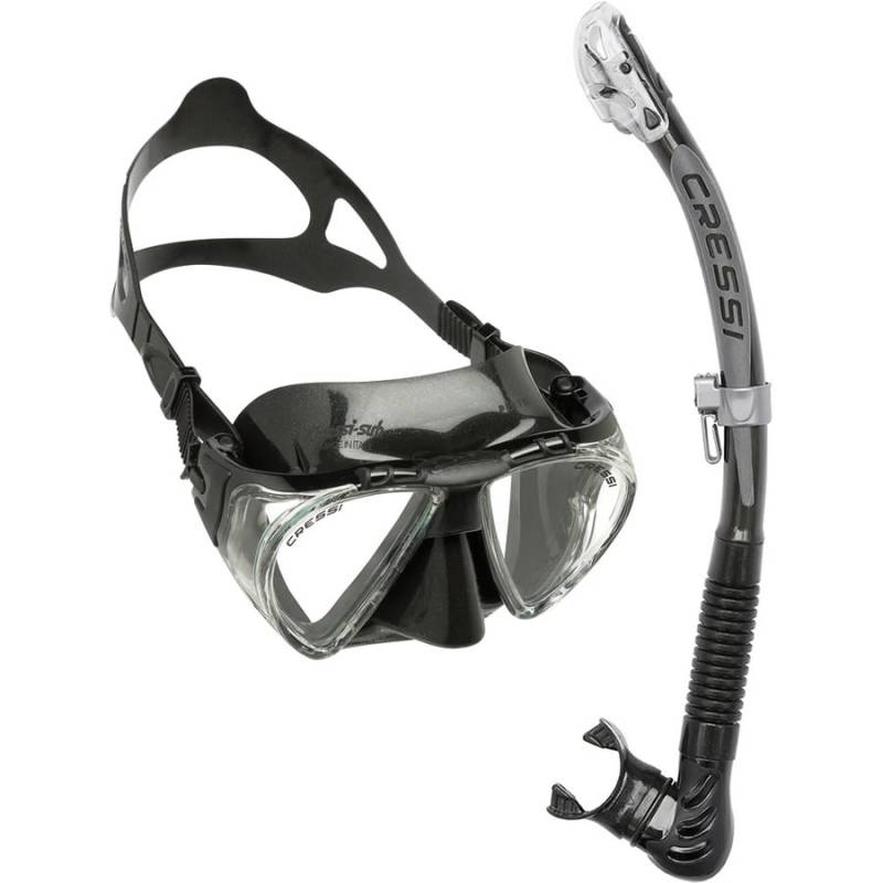Cressi Kit Máscara Penta + Tubo Alpha Ultra Dry Negro