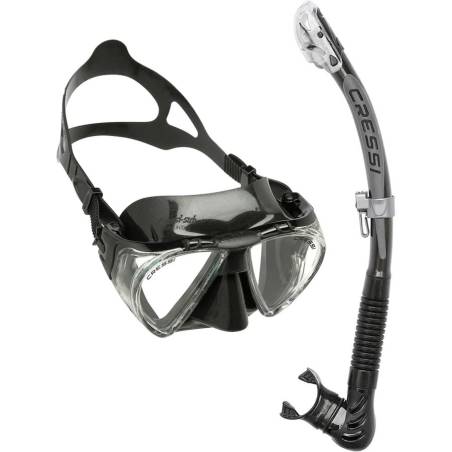 Cressi Kit Máscara Penta + Tubo Alpha Ultra Dry Negro
