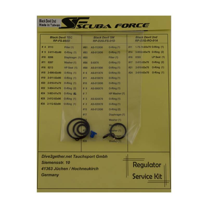 Scuba Force Black Devil Second Stage Service Kit
