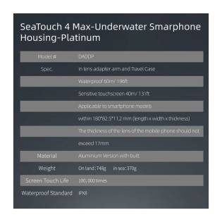 Divevolk Seatouch 4 Max Platinum