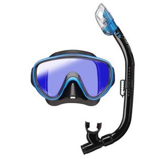 Tusa Set Máscara Serene + Tubo UN0301 Azul / Espejo