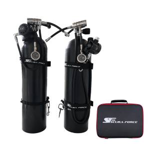 Scuba Force Black Devil Sidemount Regulator Set Rubber
