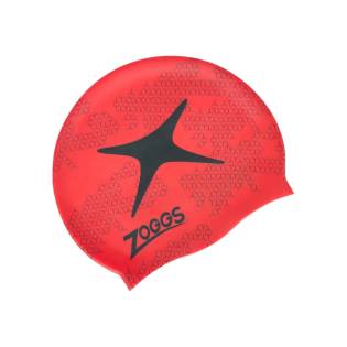 Zoggs Silicone Printed Cap Predator Red