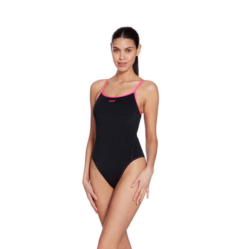 Zoggs Rome Rayback One Piece Black / Pink