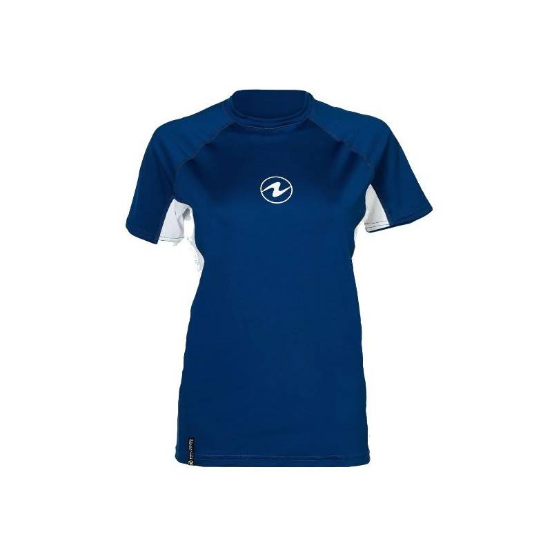 Aqualung Rash Guard Loose Fit Short Sleeve Woman Blue / White