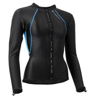 Sharkskin Camiseta Chillproof Cremallera Mujer Azul